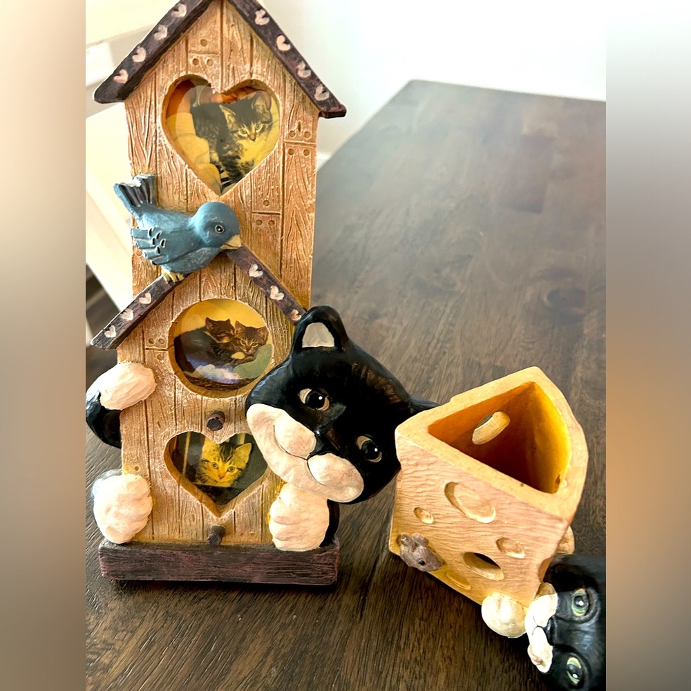 Figi Graphics Cat Photo Frame and Pencil Cup